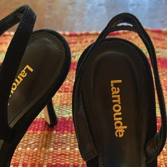 Larroude Annie Sandal in Black Suede - Picture 8 of 9